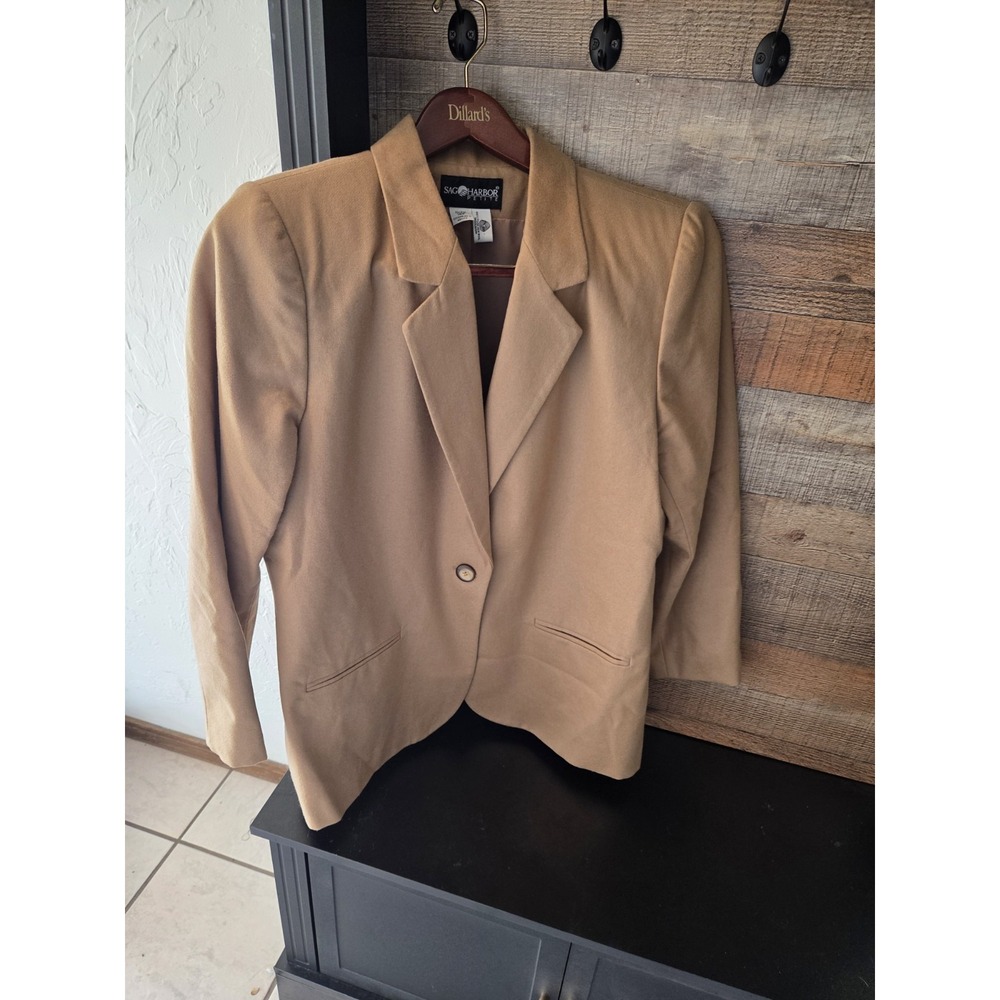 Sag Harbor Camel Blazer Jacket 16P , classic, preppy, corpcore, casual